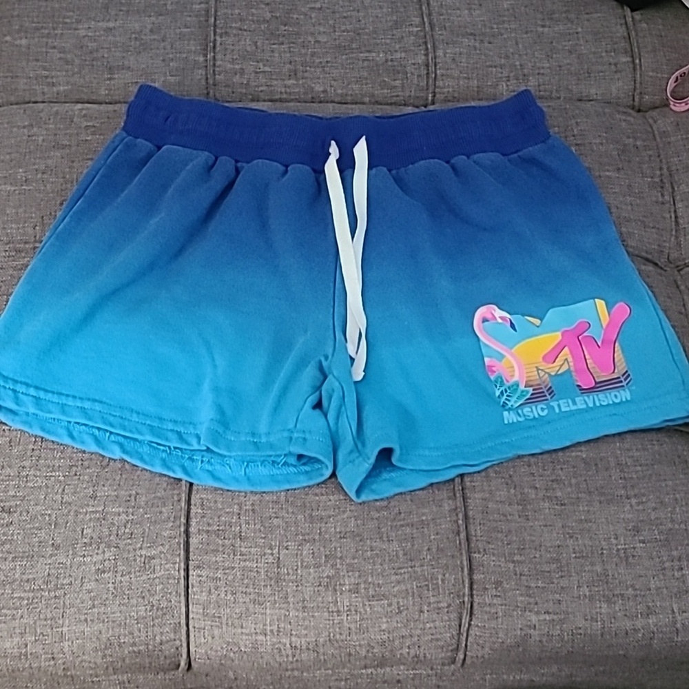 MTV blue ombre shorts size‎ M women's FLAMINGO